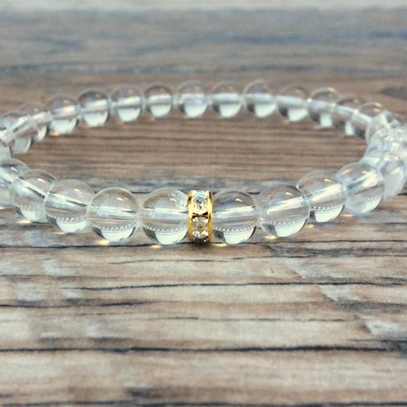 Clear Quartz bracelet, crown chakra, dainty bracelet, crystal healing - Picture 3 of 9